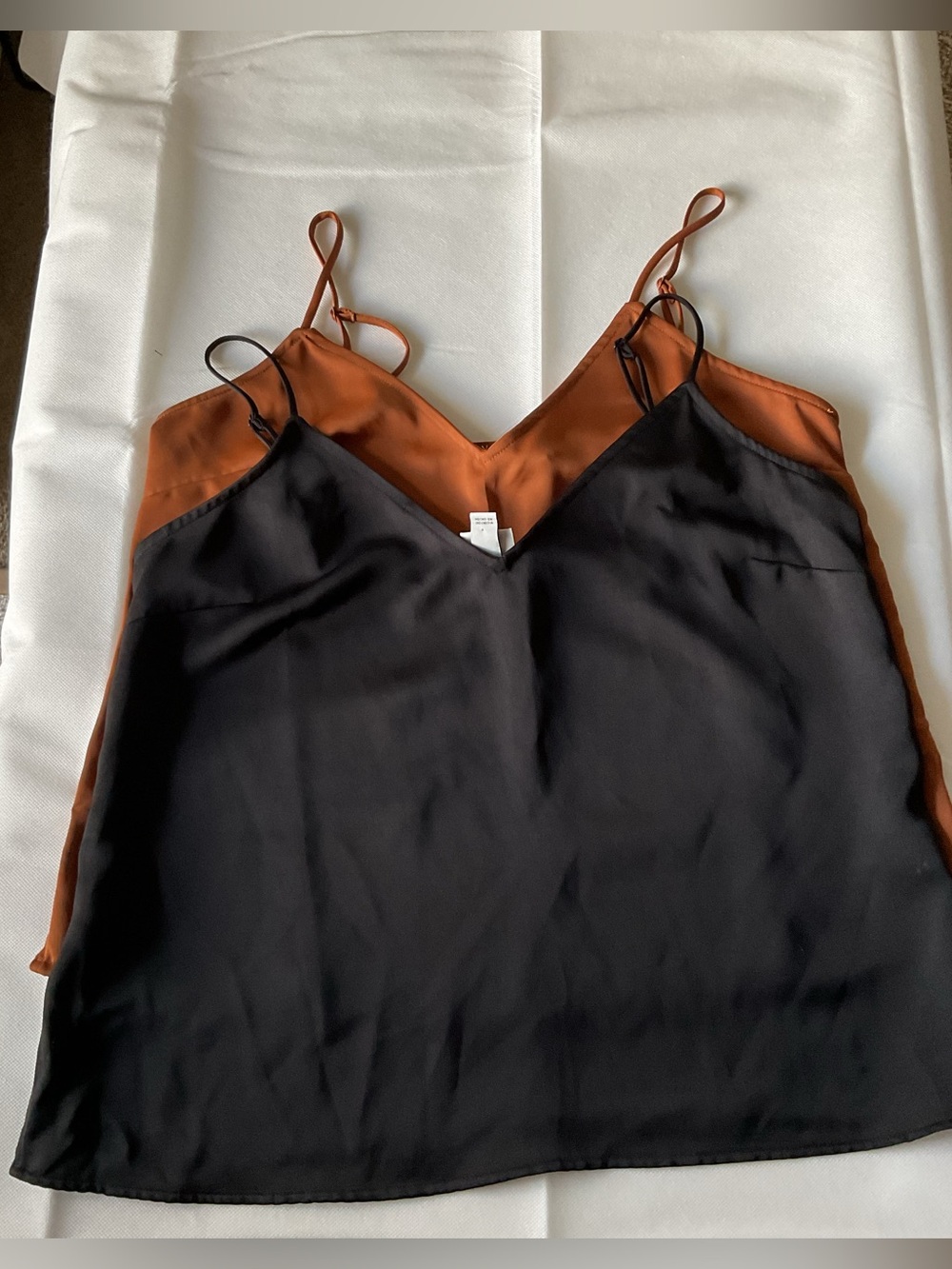 A New Day Black & Rust Satin Layered Cami Top